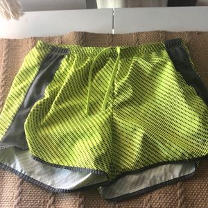 Neon yellow workout shorts